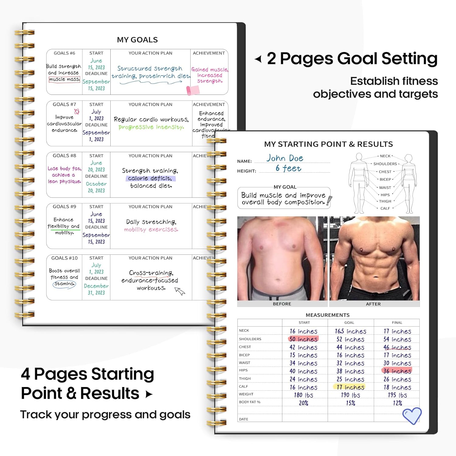 Fitness Workout Journal for Tracking Progress and Wellness Goals - imprüv  
