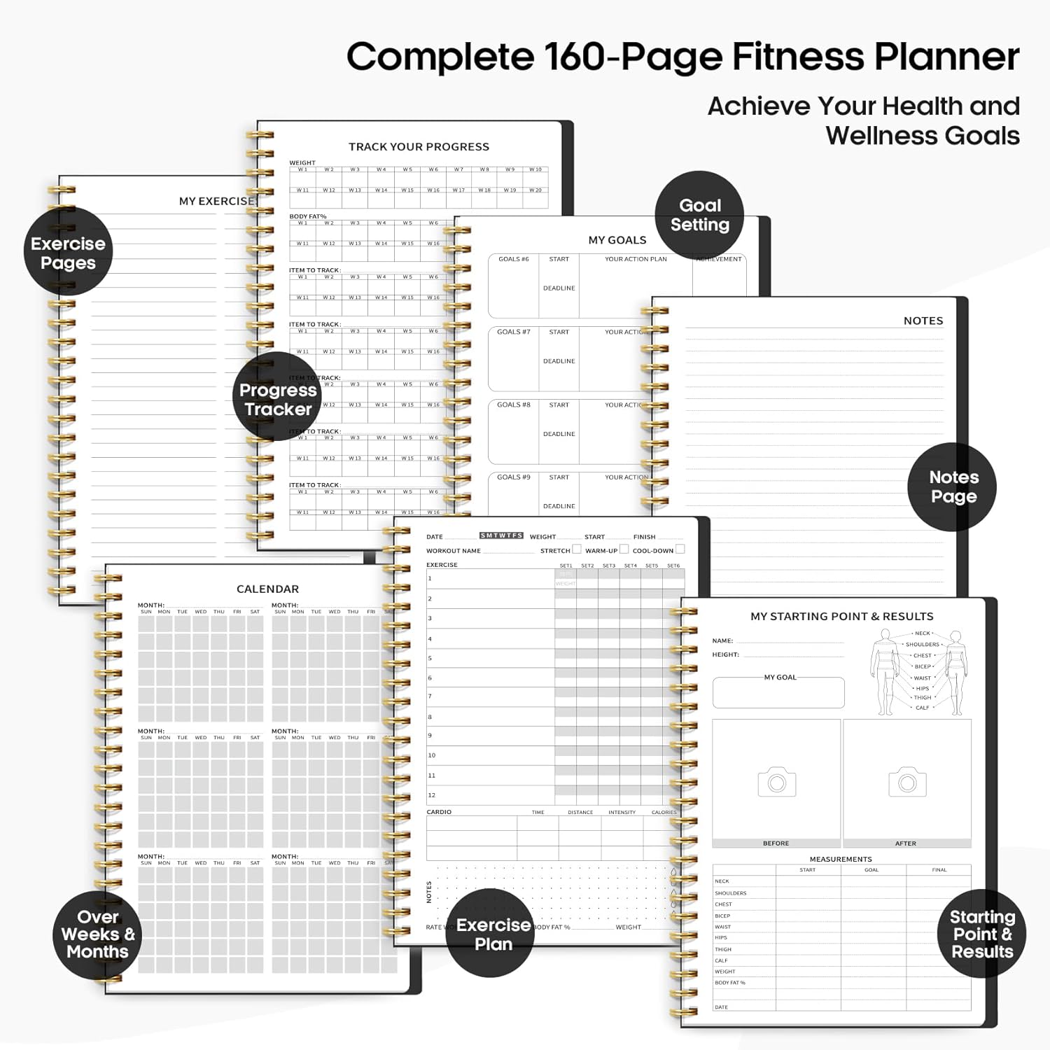 Fitness Workout Journal for Tracking Progress and Wellness Goals - imprüv  
