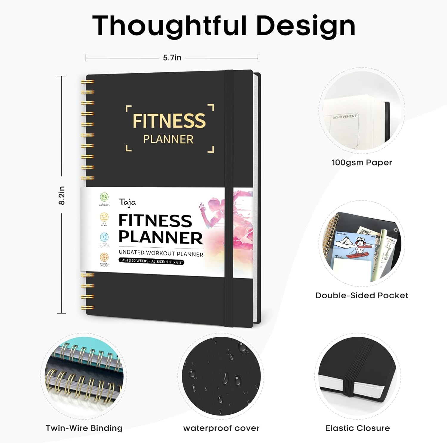 Fitness Workout Journal for Tracking Progress and Wellness Goals - imprüv  