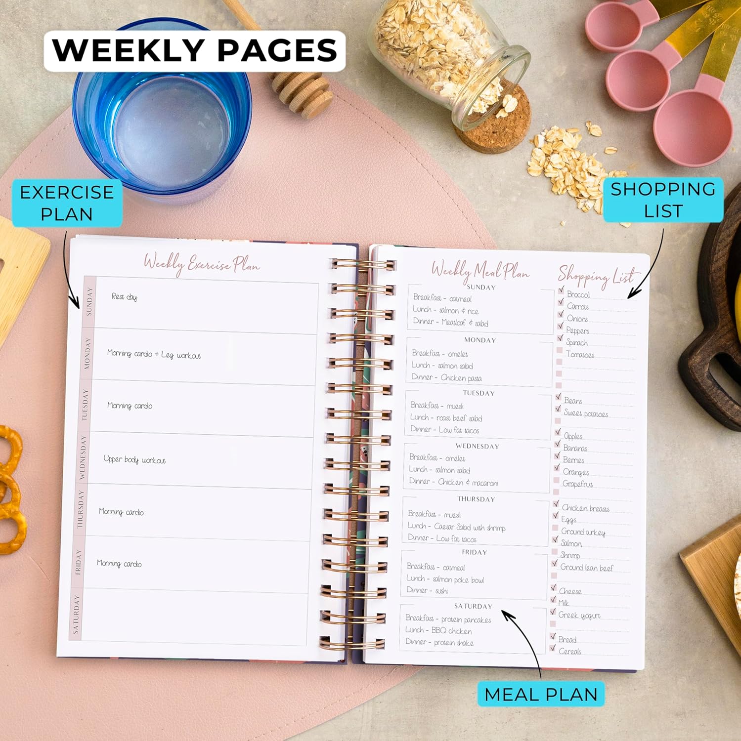 Food Journal for Nutrition Tracking Calorie Counting Meal Planning Exercise Logging and Weight Management - imprüv  