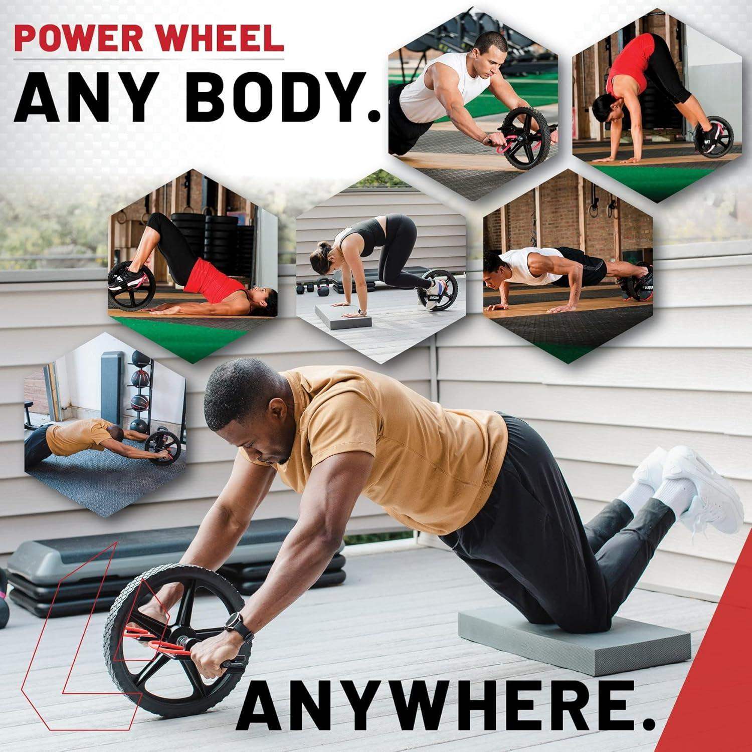 Foot Strap Power Ab Wheel, Functional Core Trainer for Stability, Strength, and Controlled Rollouts - imprüv  