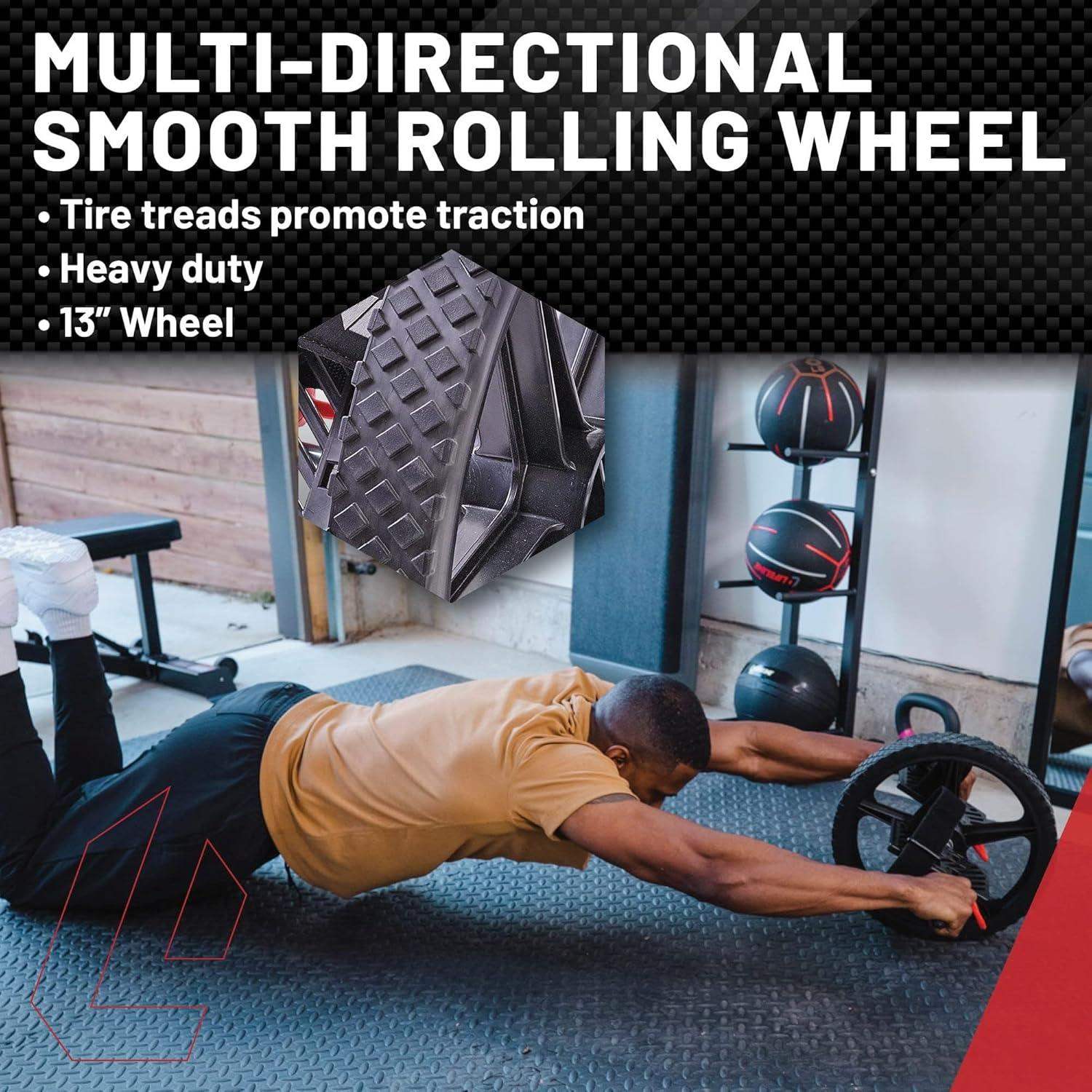 Foot Strap Power Ab Wheel, Functional Core Trainer for Stability, Strength, and Controlled Rollouts - imprüv  