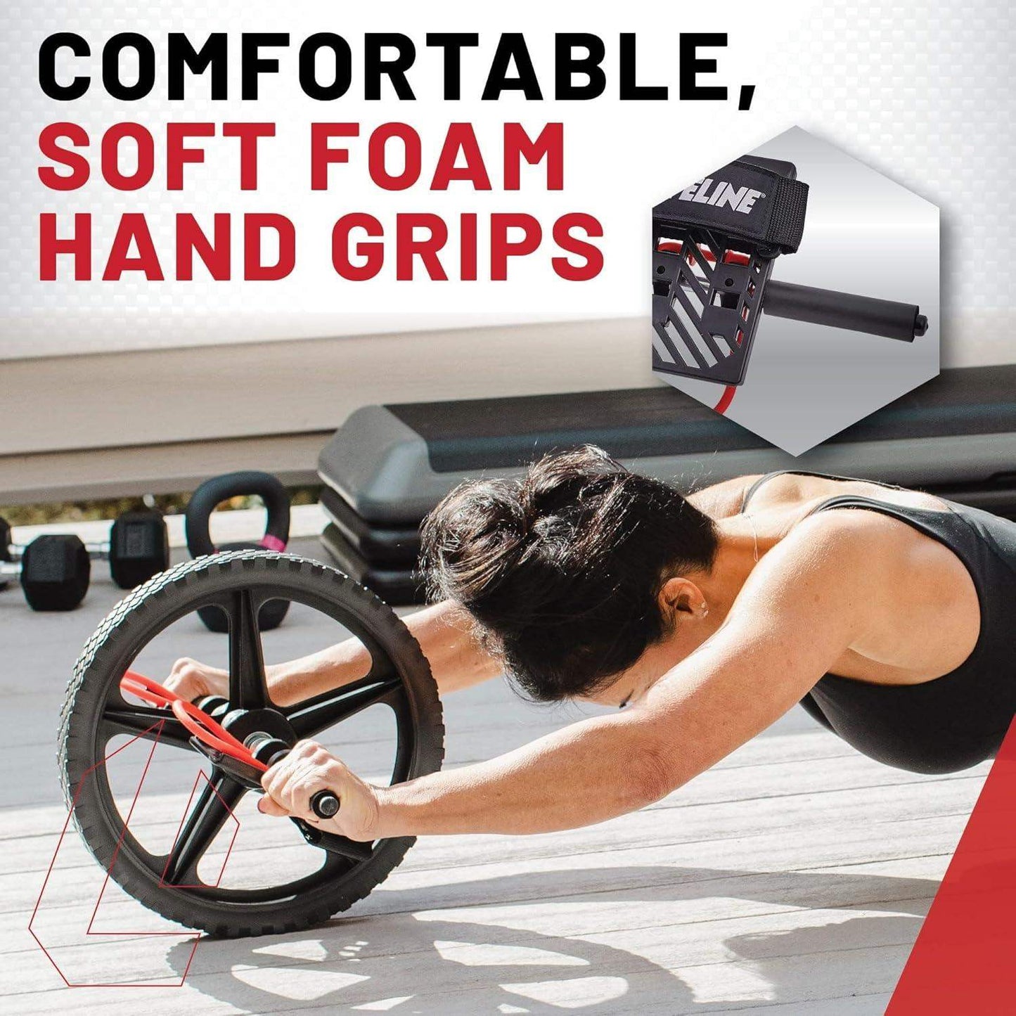 Foot Strap Power Ab Wheel, Functional Core Trainer for Stability, Strength, and Controlled Rollouts - imprüv  