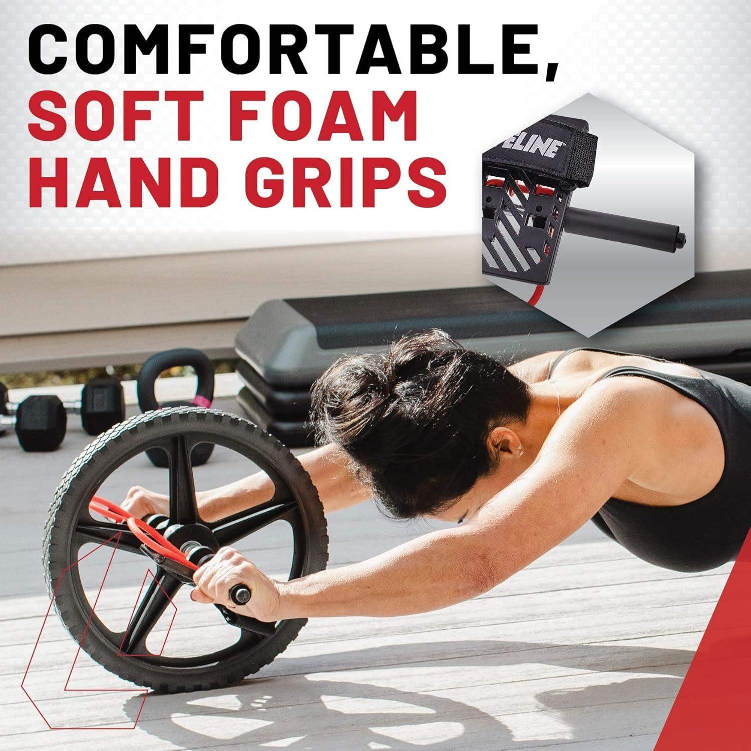 Foot Strap Power Ab Wheel, Functional Core Trainer for Stability, Strength, and Controlled Rollouts - imprüv  
