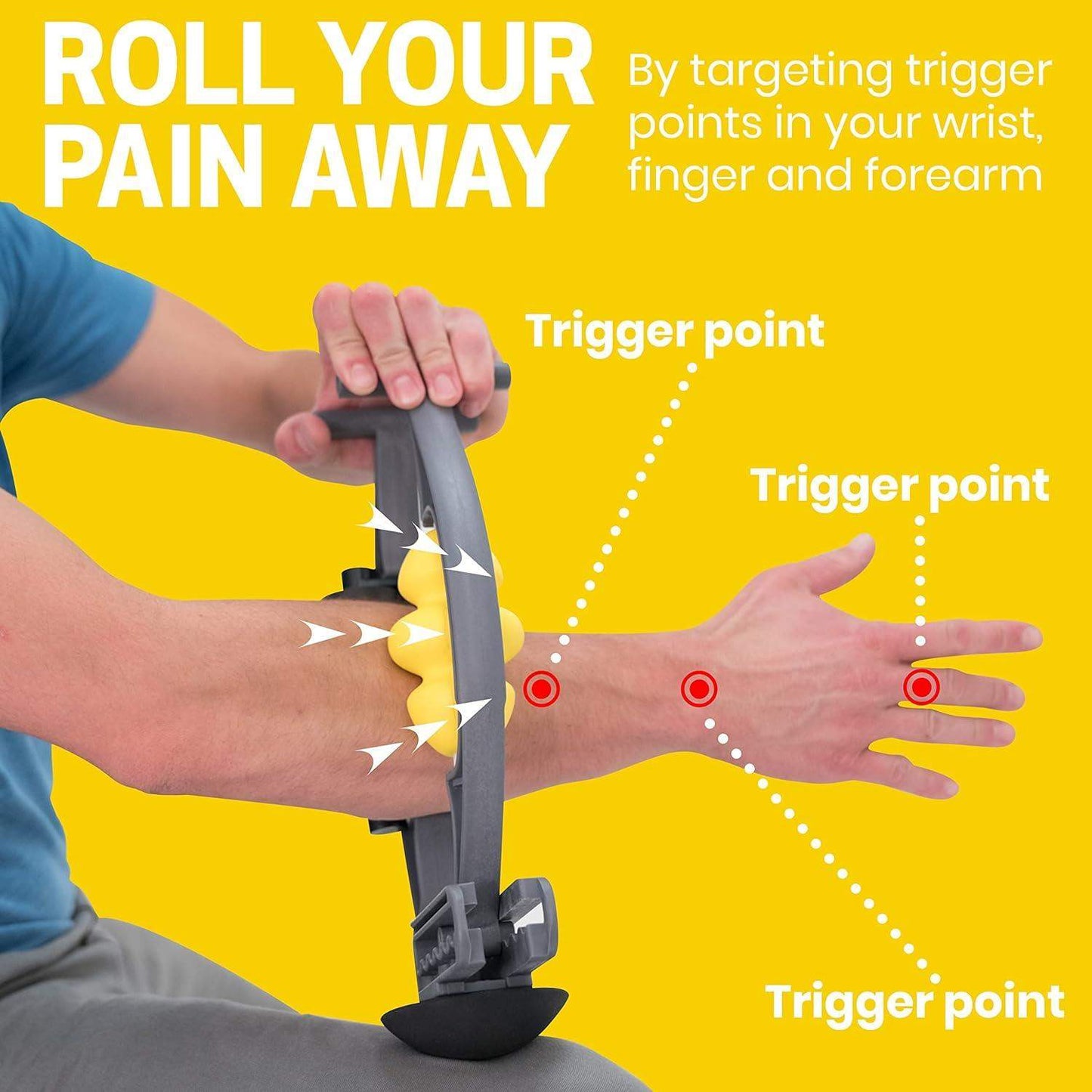 Forearm Self-Massage Roller for Tennis and Golfer's Elbow, Carpal Tunnel, and Tendonitis Recovery - imprüv  