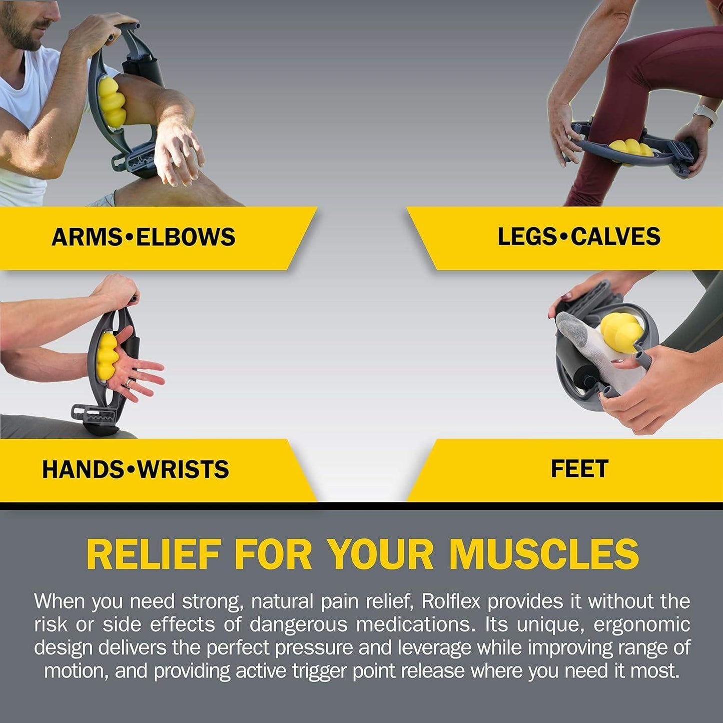 Forearm Self-Massage Roller for Tennis and Golfer's Elbow, Carpal Tunnel, and Tendonitis Recovery - imprüv  