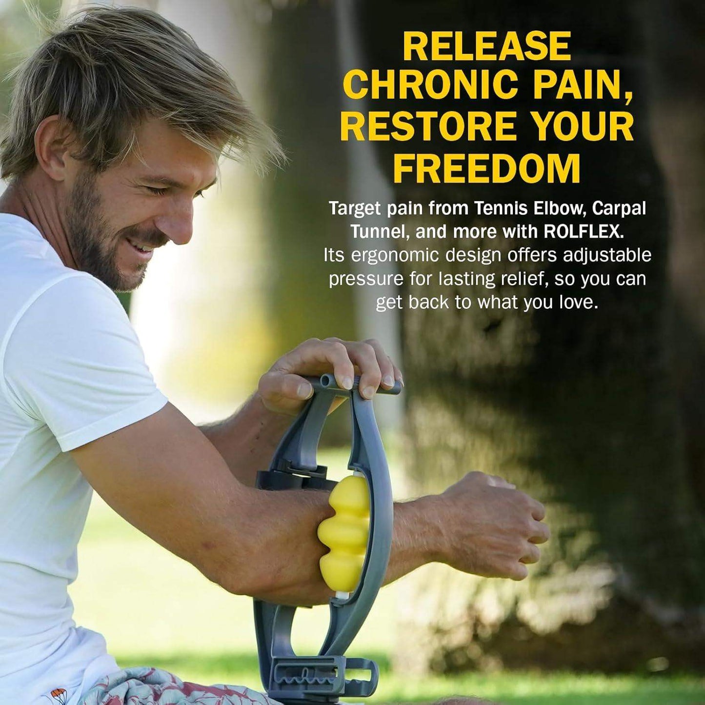 Forearm Self-Massage Roller for Tennis and Golfer's Elbow, Carpal Tunnel, and Tendonitis Recovery - imprüv  