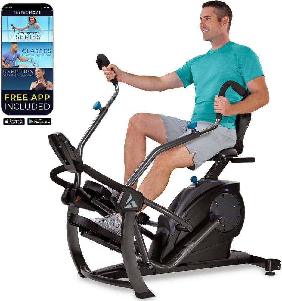 FreeStep Recumbent Cross Trainer, Magnetic Resistance Elliptical and Stride Stepper for Low-Impact Cardio and Joint-Friendly Strength - imprüv  
