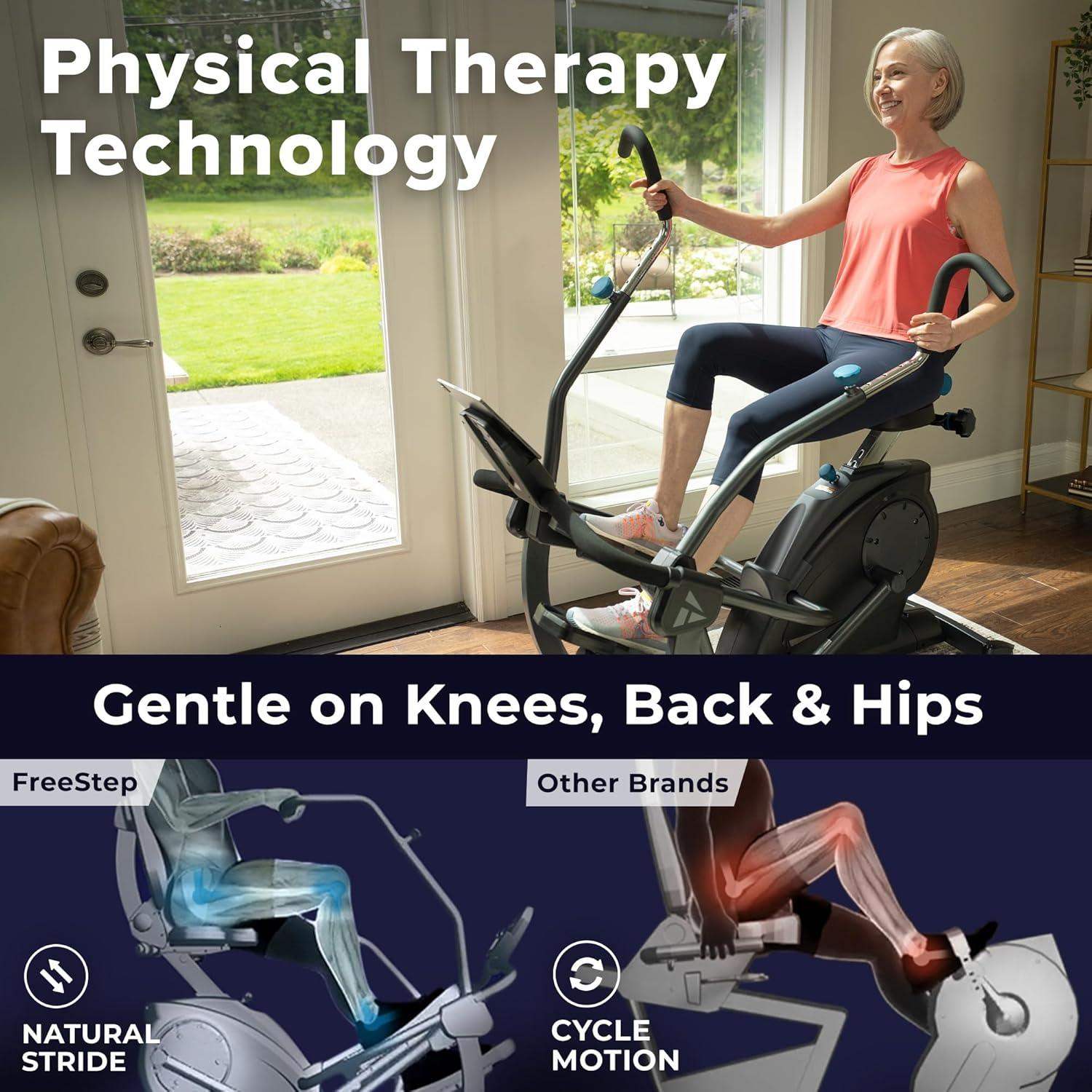 FreeStep Recumbent Cross Trainer, Magnetic Resistance Elliptical and Stride Stepper for Low-Impact Cardio and Joint-Friendly Strength - imprüv  