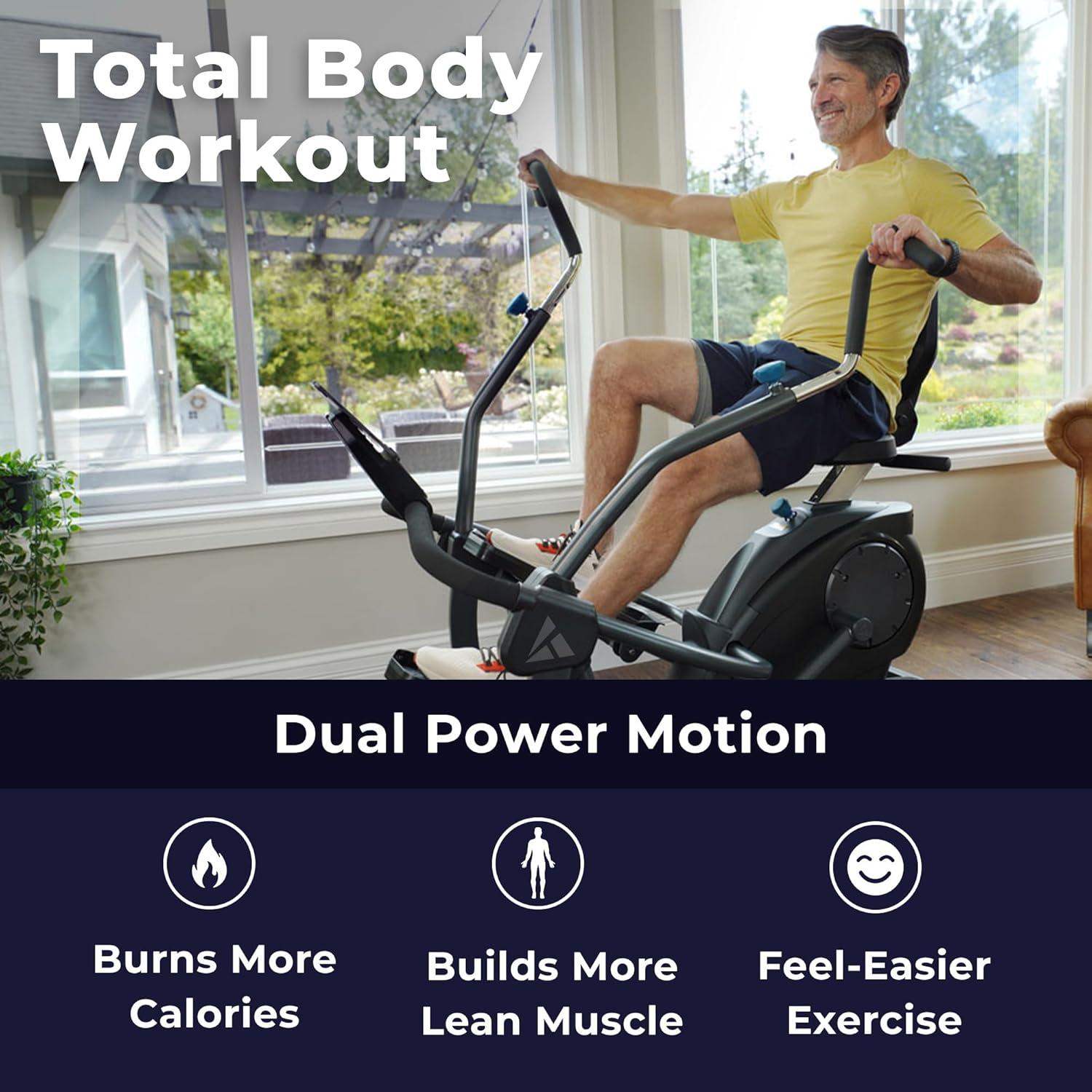 FreeStep Recumbent Cross Trainer, Magnetic Resistance Elliptical and Stride Stepper for Low-Impact Cardio and Joint-Friendly Strength - imprüv  