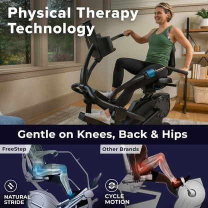 FreeStep Recumbent Cross Trainer, Magnetic Resistance Elliptical and Stride Stepper for Low-Impact Cardio and Joint-Friendly Strength - imprüv  