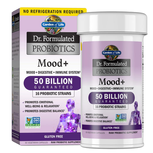 Garden of Life Dr. Formulated Probiotics Mood+ with Ashwagandha for Emotional Well-Being, Stress Support, and Digestive Balance - imprüv  