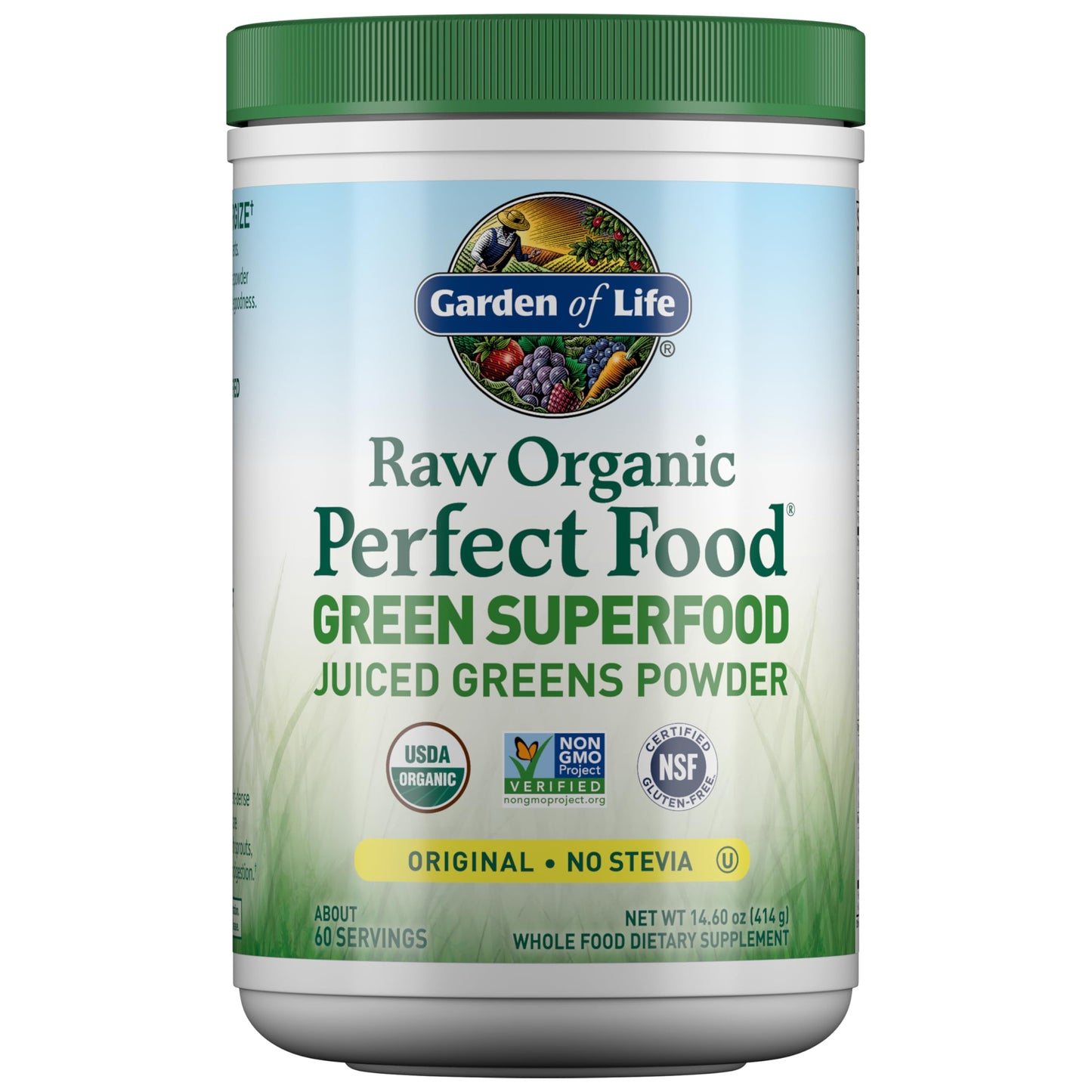 Garden of Life Raw Organic Perfect Food, Stevia-Free Green Superfood Powder to Alkalize, Detoxify, and Energize - imprüv  