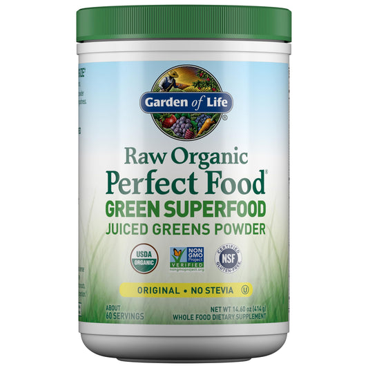 Garden of Life Raw Organic Perfect Food, Stevia-Free Green Superfood Powder to Alkalize, Detoxify, and Energize - imprüv  