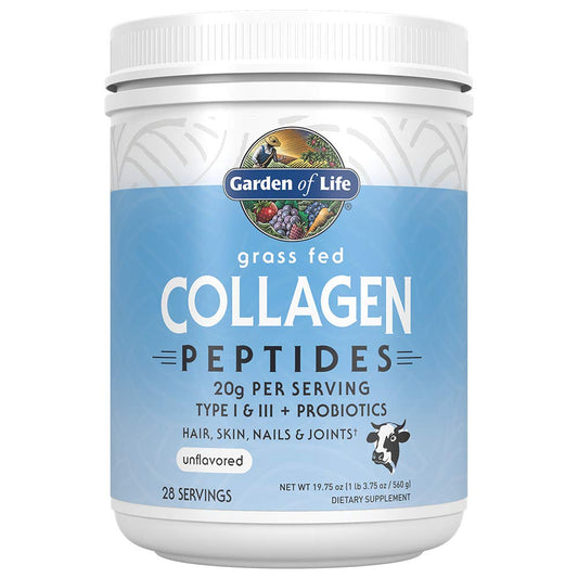 Garden of Life Grass Fed Collagen Peptides support skin, joints, hair, and nails with 20g protein, probiotics, and clean, unflavored collagen powder for daily use. - Impruv