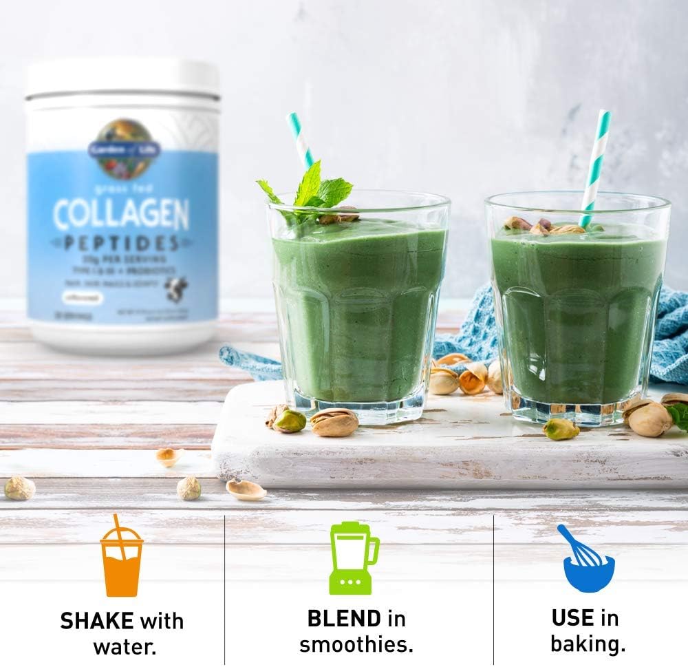 Garden of Life Grass Fed Collagen Peptides support skin, joints, hair, and nails with 20g protein, probiotics, and clean, unflavored collagen powder for daily use. - Impruv