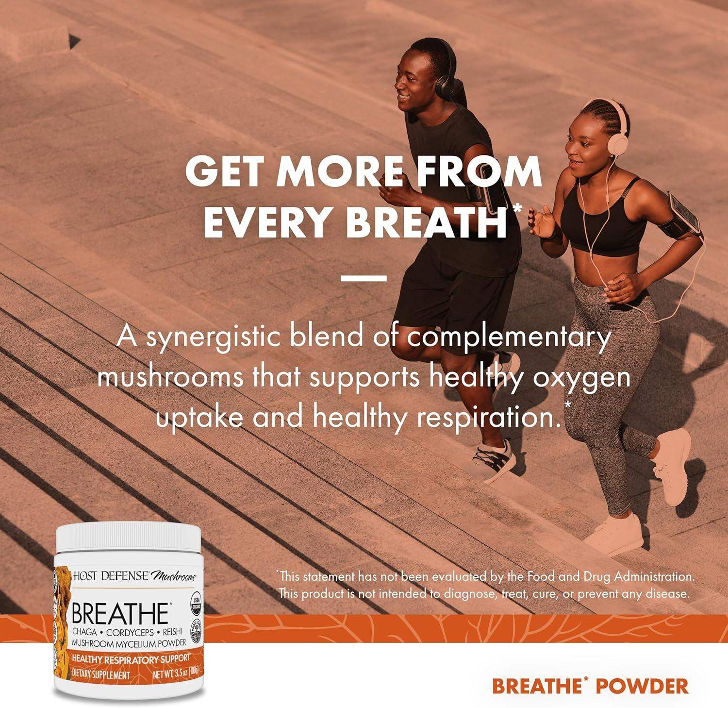 Host Defense Breathe* Mushroom Powder Blend for Lung and Respiratory Health - imprüv  