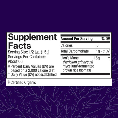 Host Defense Lion's Mane Mushroom Powder for Brain and Nerve Health to Support Immune and Nervous Systems - imprüv  