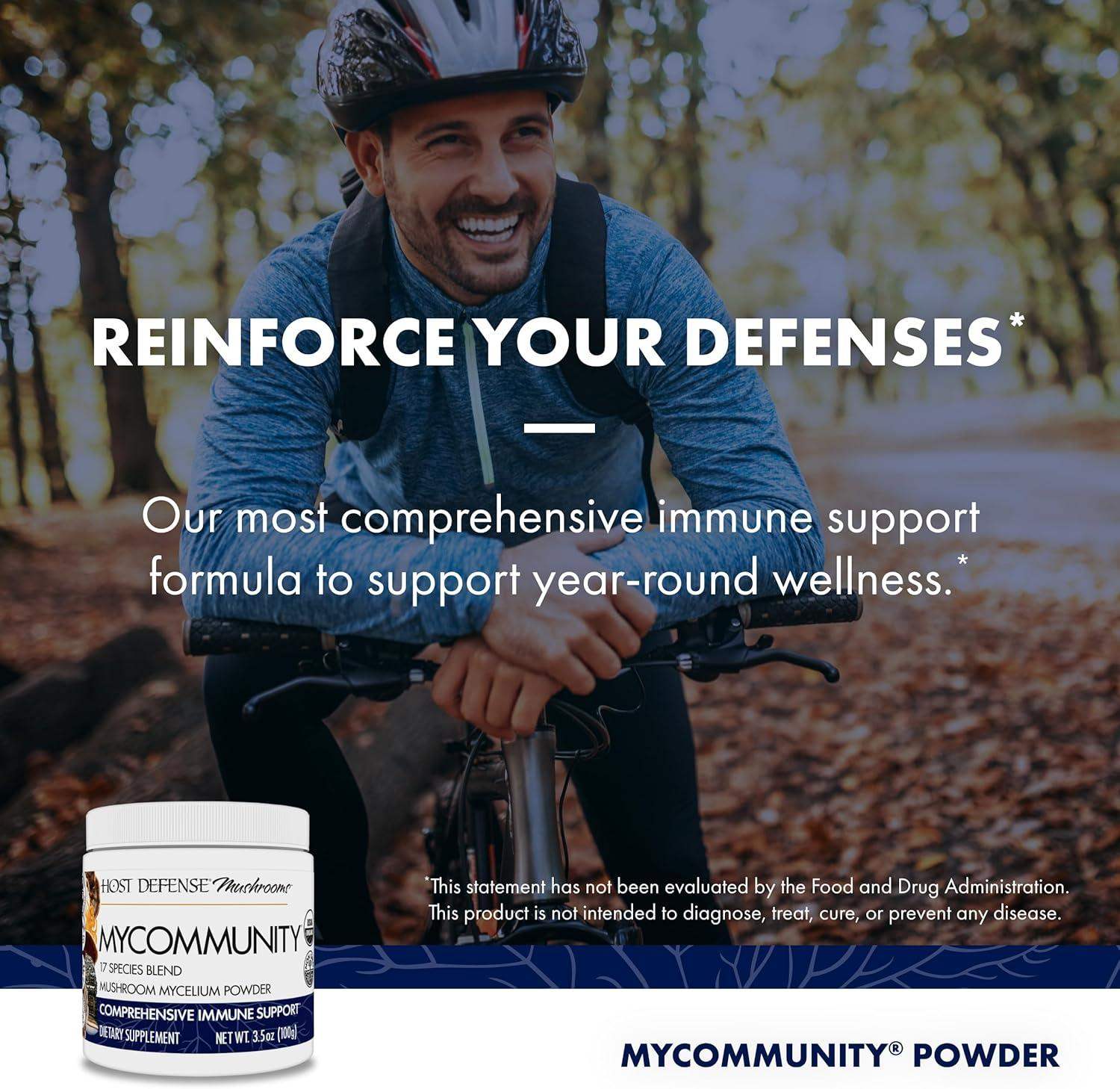 Host Defense MyCommunity 17 Species Mushroom Powder Blend for Comprehensive Immune Support - imprüv  