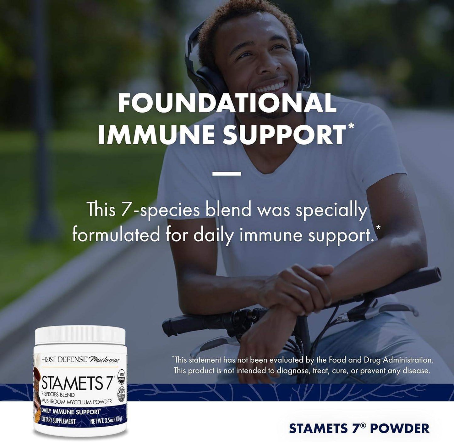 Host Defense Stamets 7 Multi-Mushroom Powder Blend for Immune Health, Energy, and Stress Support - imprüv  