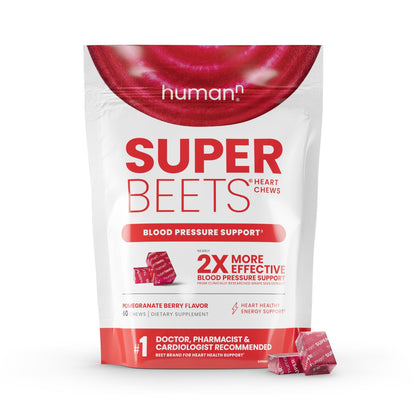 HumanN SuperBeets Heart Chews, Pomegranate Berry Nitric Oxide Supplement for Blood Pressure and Cardiovascular Support - imprüv  