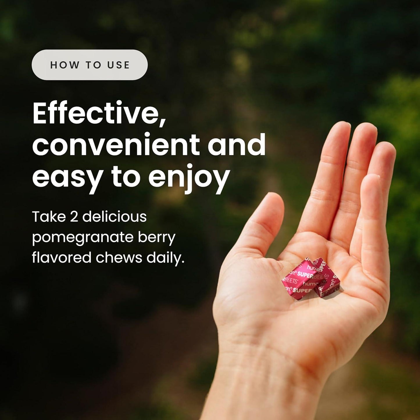HumanN SuperBeets Heart Chews, Pomegranate Berry Nitric Oxide Supplement for Blood Pressure and Cardiovascular Support - imprüv  