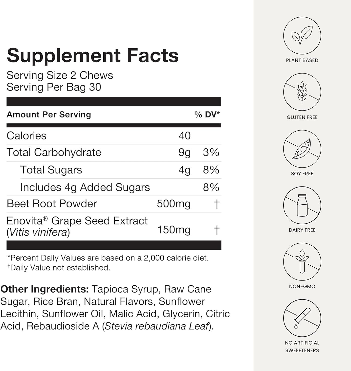 HumanN SuperBeets Heart Chews, Pomegranate Berry Nitric Oxide Supplement for Blood Pressure and Cardiovascular Support - imprüv  