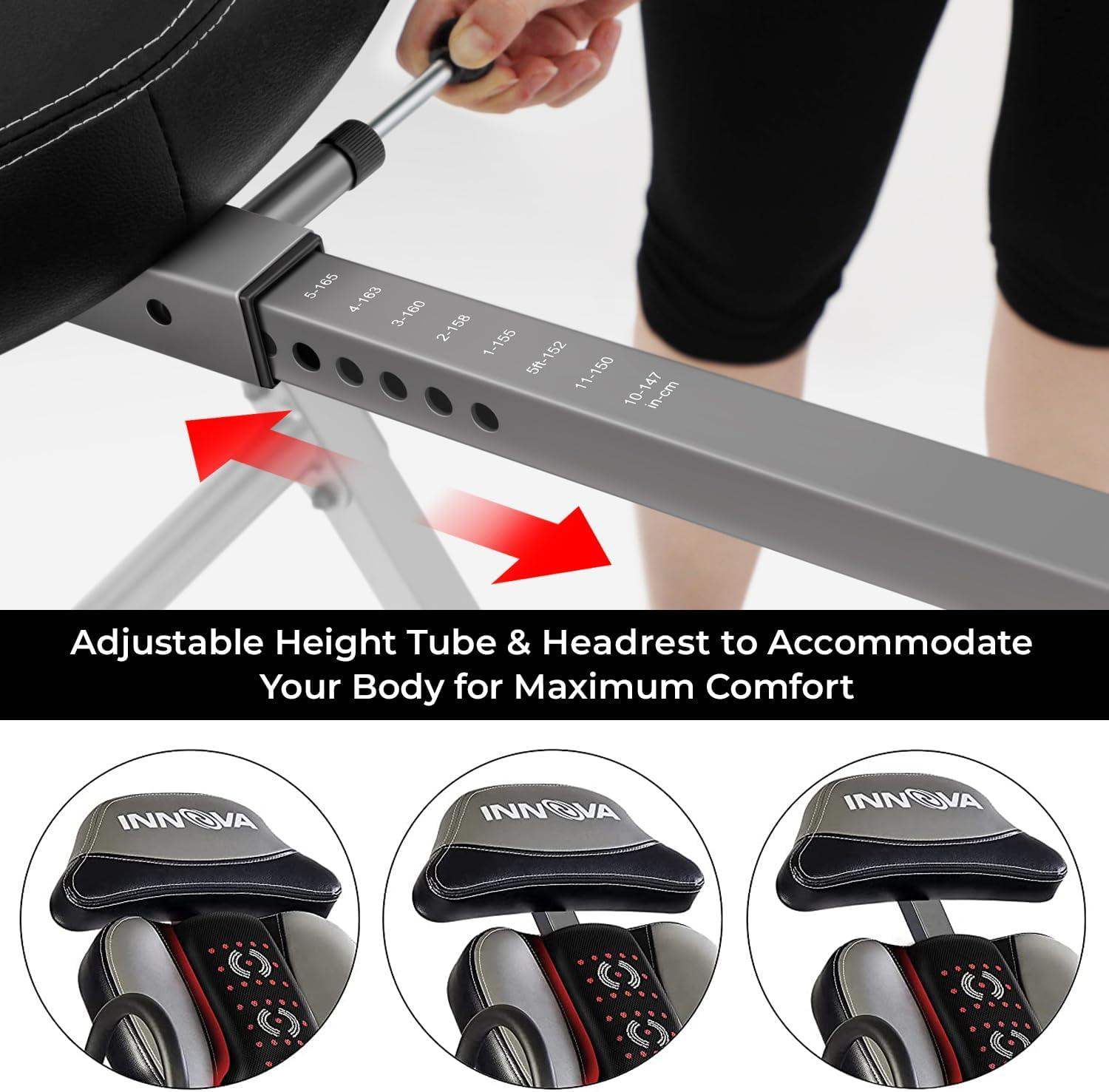 Inversion Table with Heat and Massage for Spinal Decompression, Back Relief, and Circulation - imprüv  