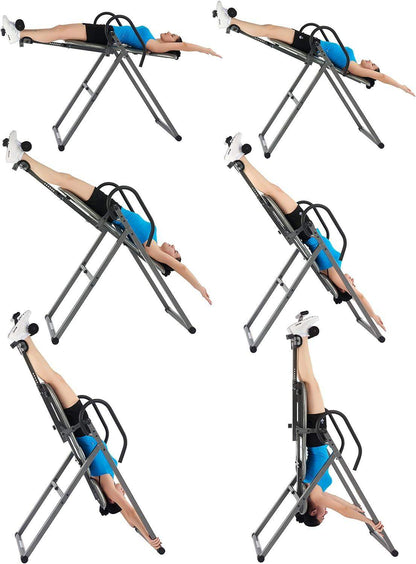 Inversion Table with Heat and Massage for Spinal Decompression, Back Relief, and Circulation - imprüv  
