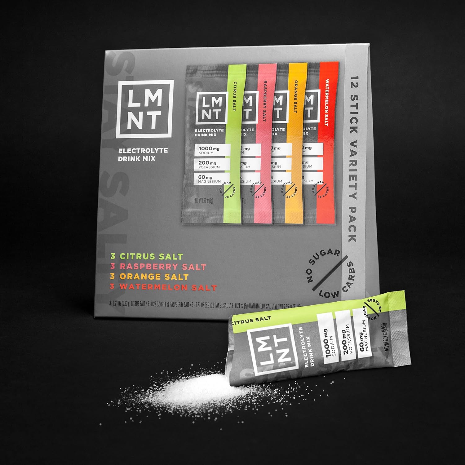 LMNT Zero Sugar Electrolyte Drink Mix Variety Pack for Hydration Support Energy Balance and Low-Carb Lifestyle