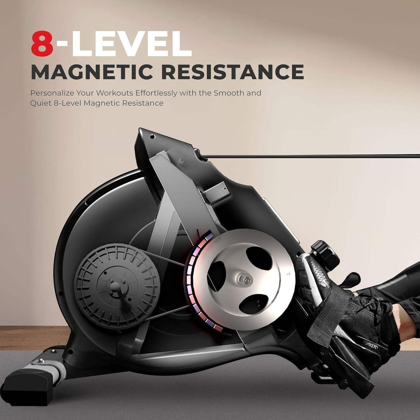 Magnetic Resistance Rowing Machine for Low-Impact Cardio and Upper Back Strength - imprüv  