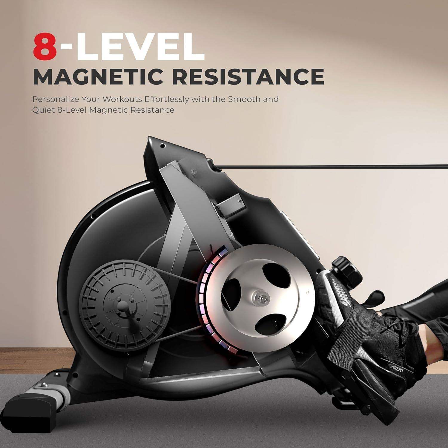 Magnetic Resistance Rowing Machine for Low-Impact Cardio and Upper Back Strength - imprüv  