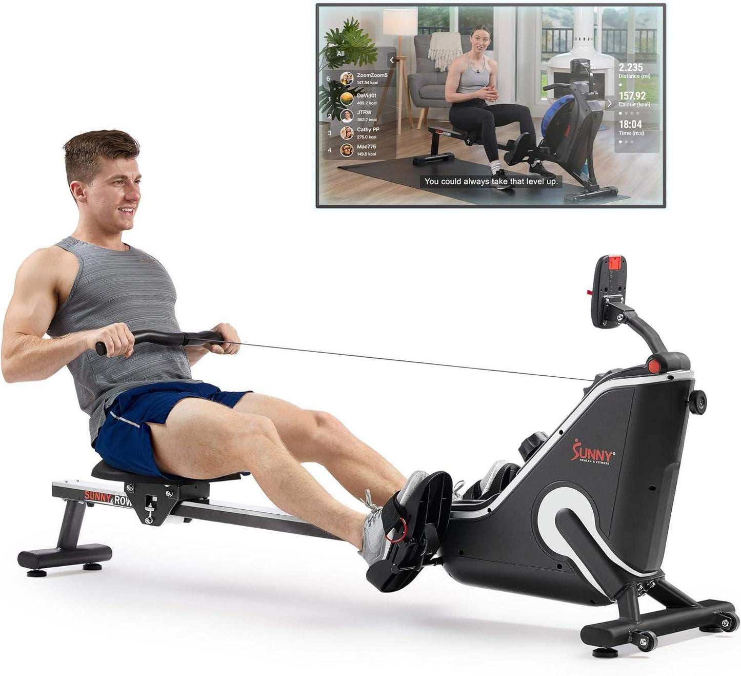 Magnetic Resistance Rowing Machine for Low-Impact Cardio and Upper Back Strength - imprüv  