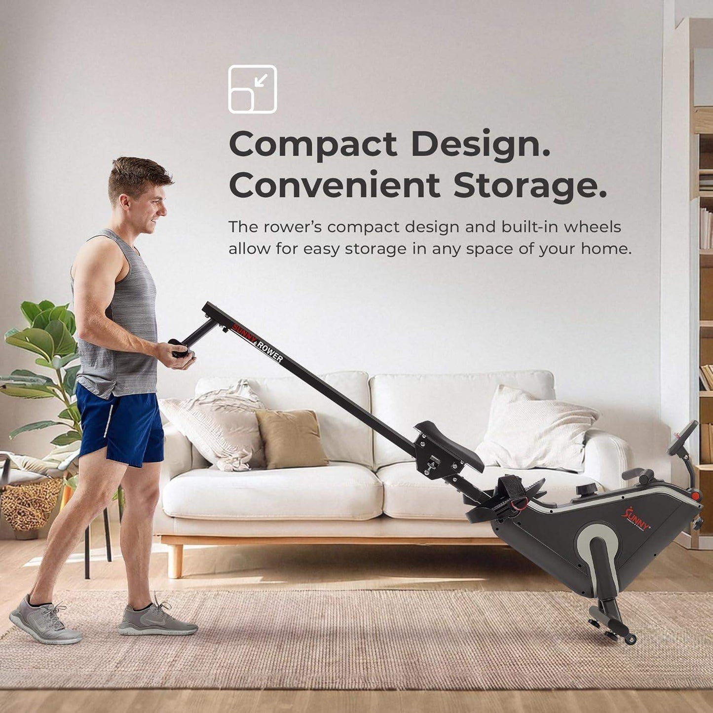 Magnetic Resistance Rowing Machine for Low-Impact Cardio and Upper Back Strength - imprüv  