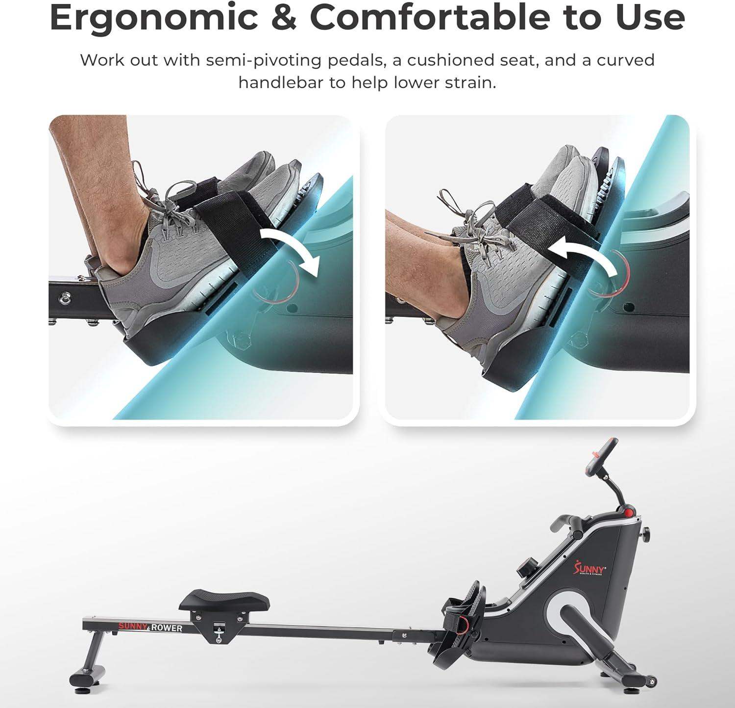 Magnetic Resistance Rowing Machine for Low-Impact Cardio and Upper Back Strength - imprüv  