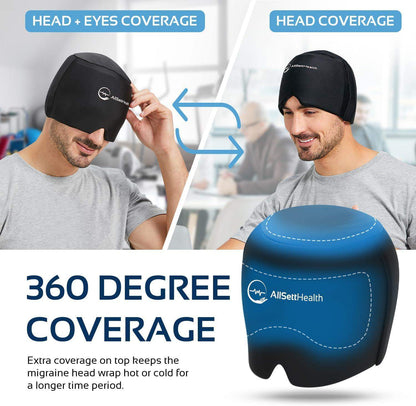 Migraine Relief Ice Cap, Cold Therapy Head Wrap for Headaches, Facial Tension, and Sinus Pressure - imprüv  