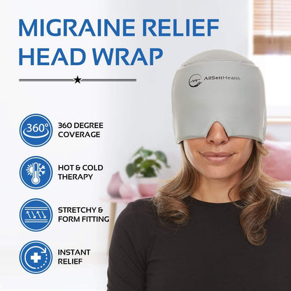 Migraine Relief Ice Cap, Cold Therapy Head Wrap for Headaches, Facial Tension, and Sinus Pressure - imprüv  