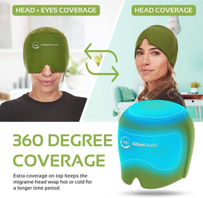 Migraine Relief Ice Cap, Cold Therapy Head Wrap for Headaches, Facial Tension, and Sinus Pressure - imprüv  