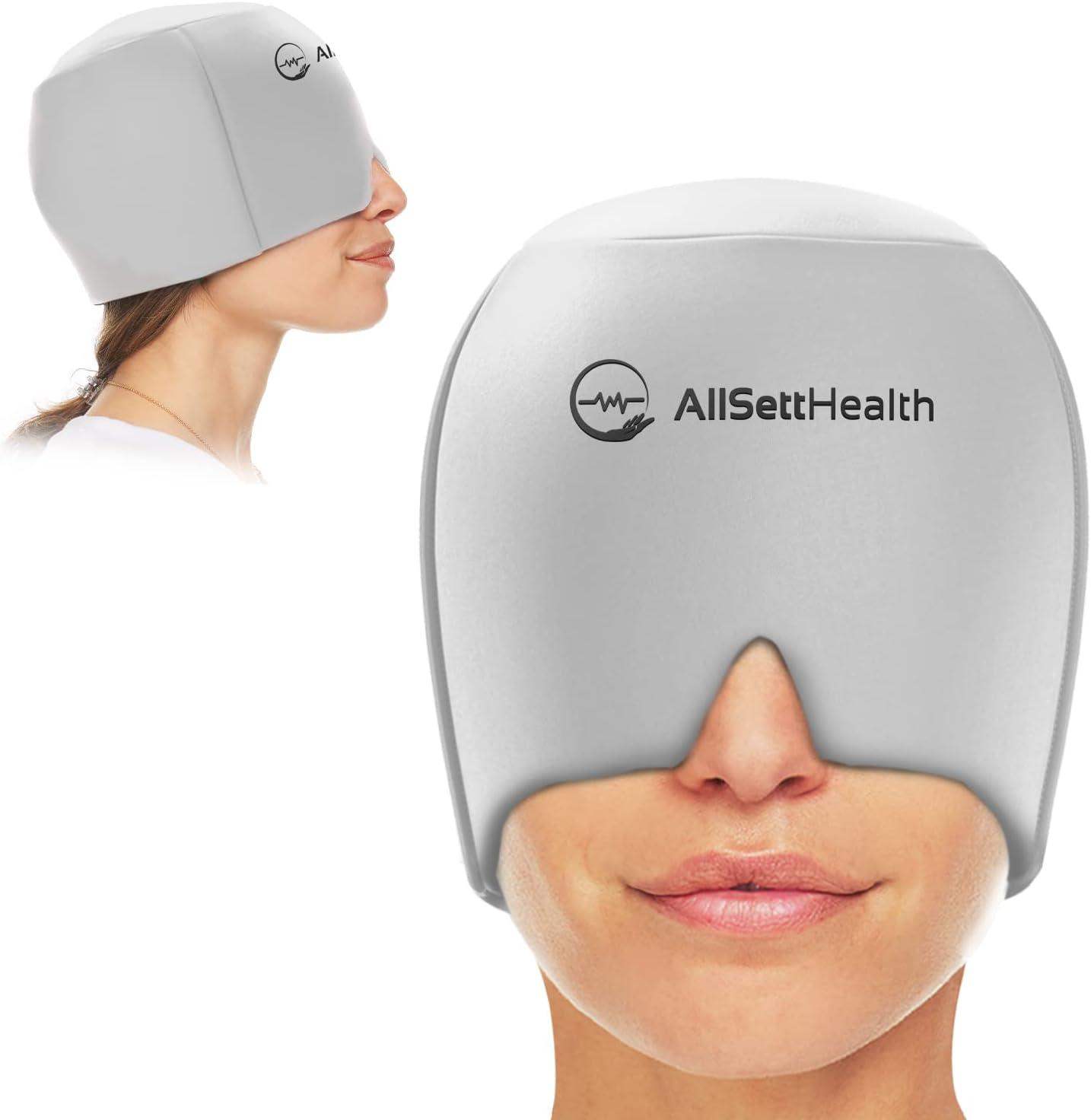 Migraine Relief Ice Cap, Cold Therapy Head Wrap for Headaches, Facial Tension, and Sinus Pressure - imprüv  
