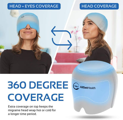 Migraine Relief Ice Cap, Cold Therapy Head Wrap for Headaches, Facial Tension, and Sinus Pressure - imprüv  