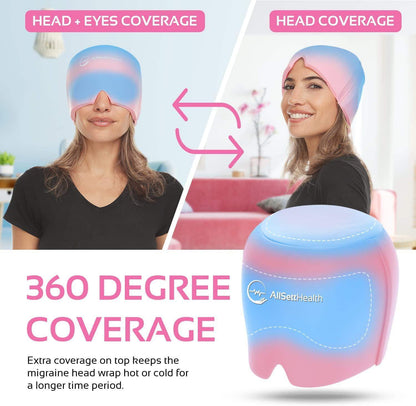 Migraine Relief Ice Cap, Cold Therapy Head Wrap for Headaches, Facial Tension, and Sinus Pressure - imprüv  