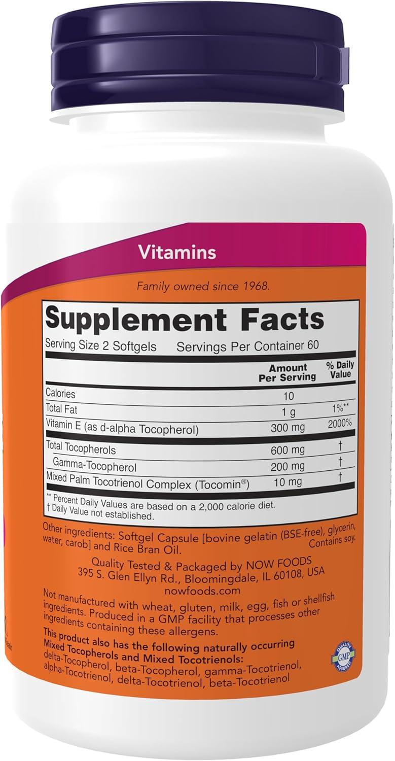 NOW Foods Advanced Gamma E Complex for Antioxidant Support, 120 softgels - imprüv  