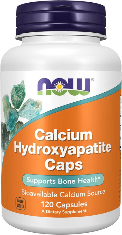 NOW Foods Calcium Hydroxyapatite Caps for Bone and Teeth Support, 120 Capsules - imprüv  
