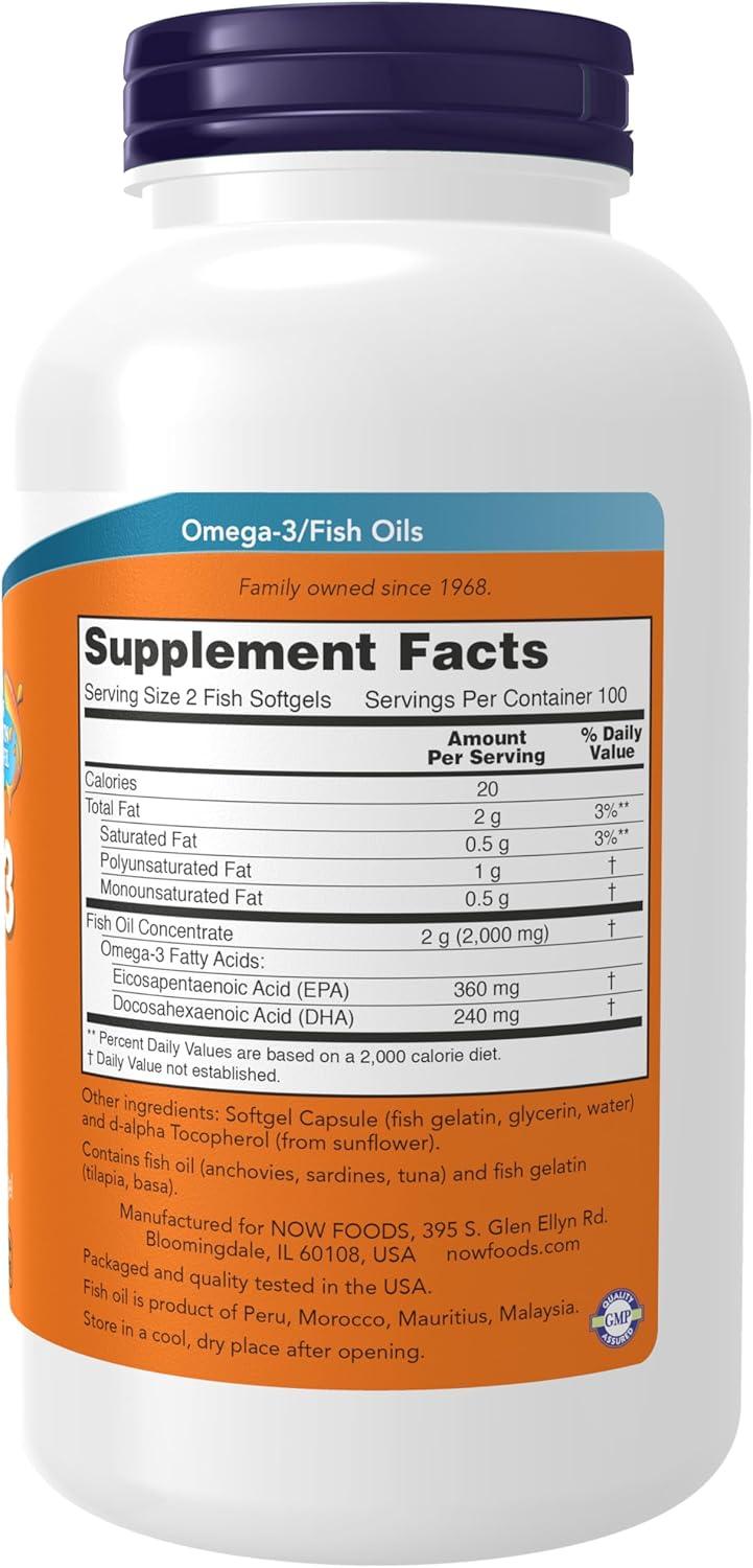 NOW Foods Omega-3 180mg EPA and 120mg DHA for Cardiovascular Support - imprüv  