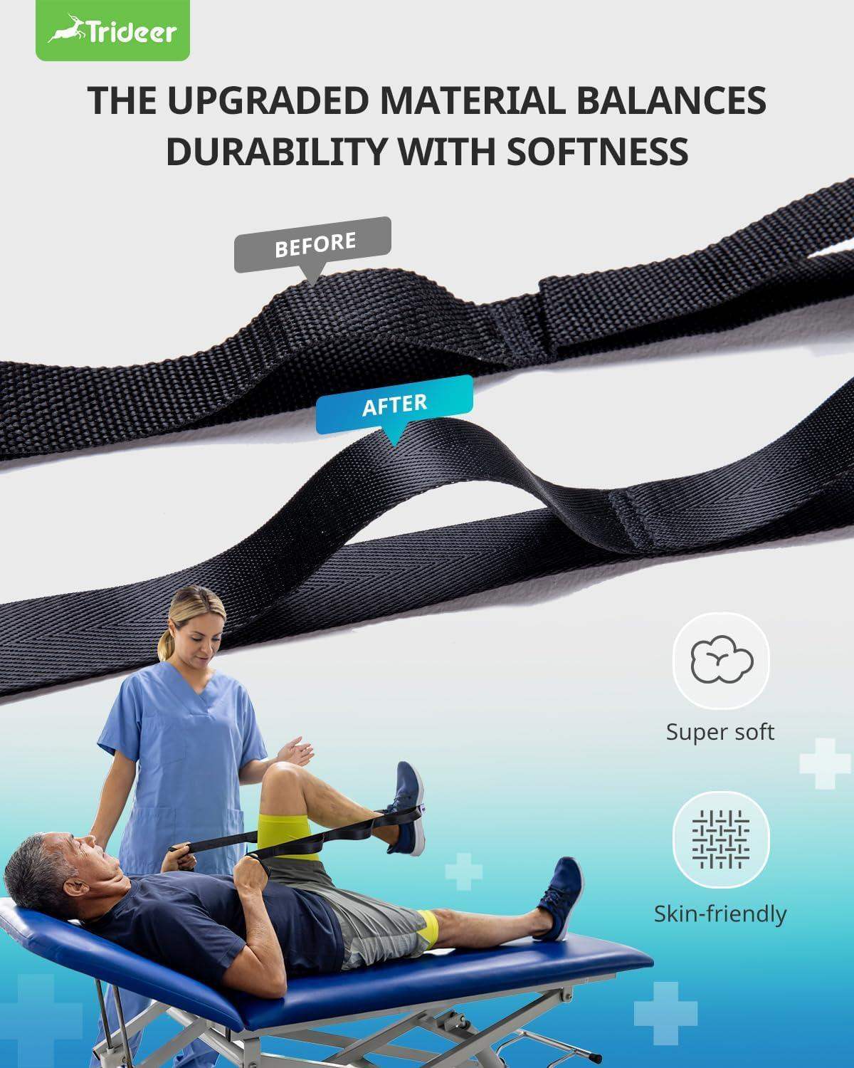 Non-Elastic Stretching Strap for Yoga and Physical Therapy Band with 10 Grip Loops for Flexibility and Mobility - imprüv  