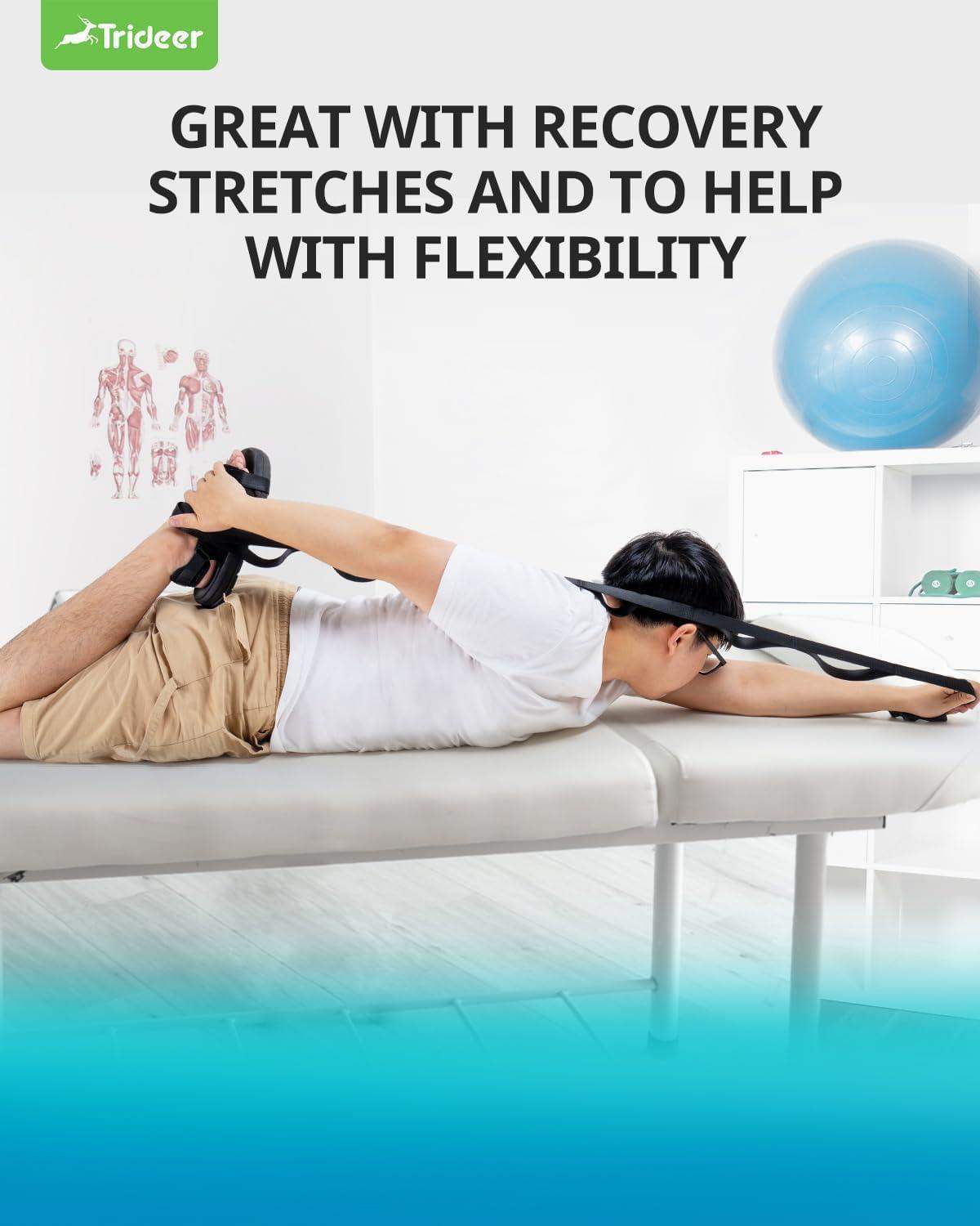 Non-Elastic Stretching Strap for Yoga and Physical Therapy Band with 10 Grip Loops for Flexibility and Mobility - imprüv  