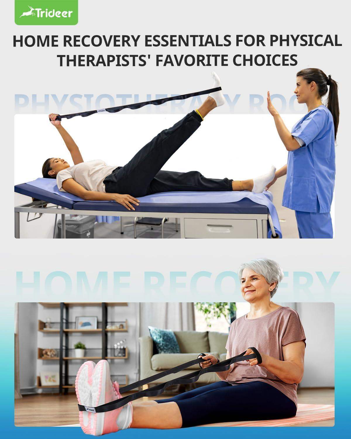 Non-Elastic Stretching Strap for Yoga and Physical Therapy Band with 10 Grip Loops for Flexibility and Mobility - imprüv  