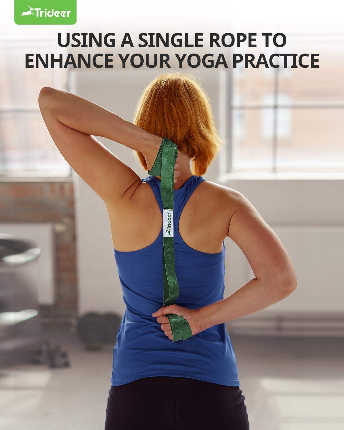 Non-Elastic Stretching Strap for Yoga and Physical Therapy Band with 10 Grip Loops for Flexibility and Mobility - imprüv  