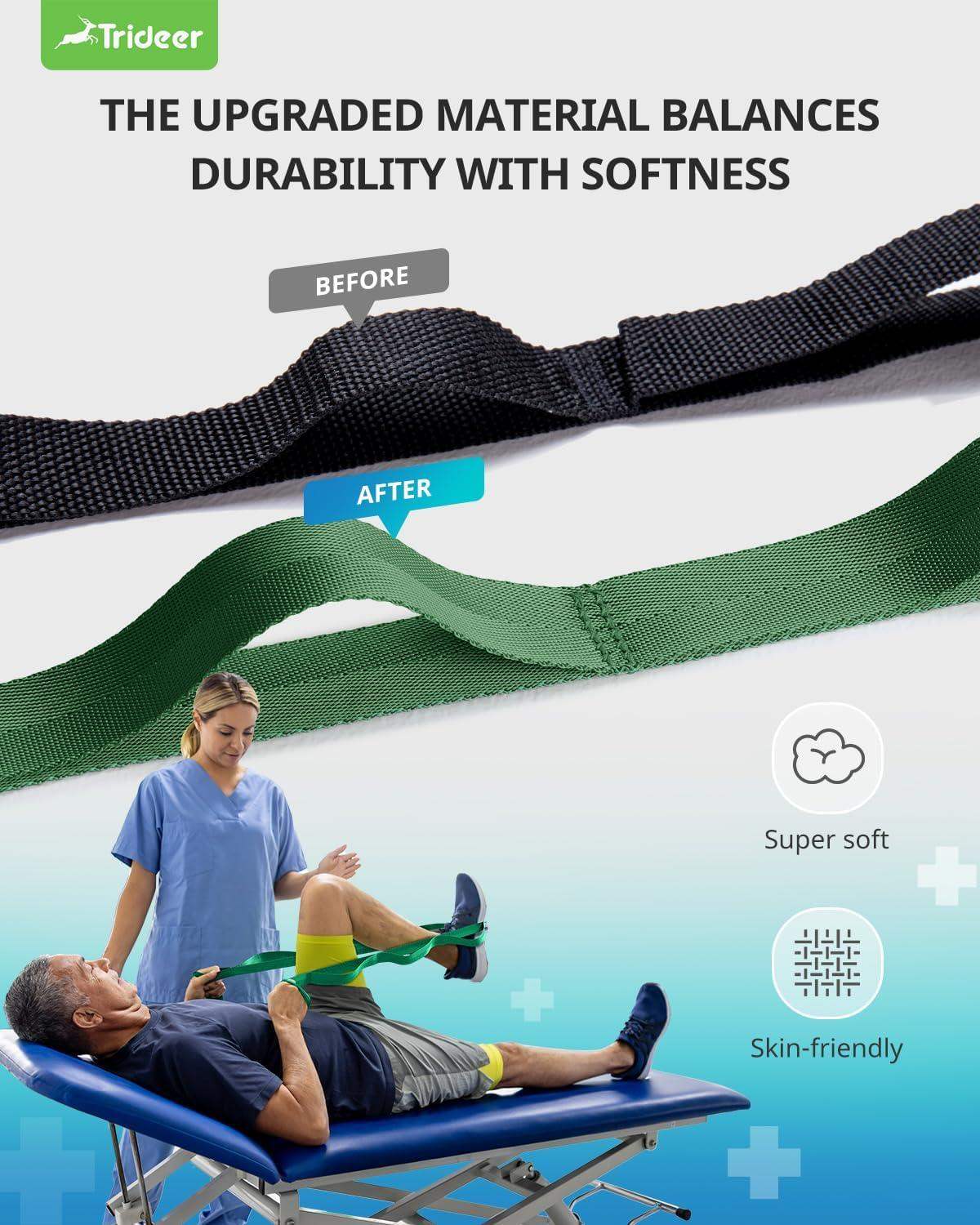 Non-Elastic Stretching Strap for Yoga and Physical Therapy Band with 10 Grip Loops for Flexibility and Mobility - imprüv  