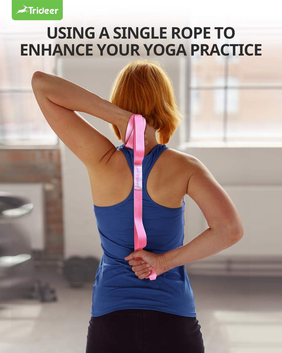 Non-Elastic Stretching Strap for Yoga and Physical Therapy Band with 10 Grip Loops for Flexibility and Mobility - imprüv  